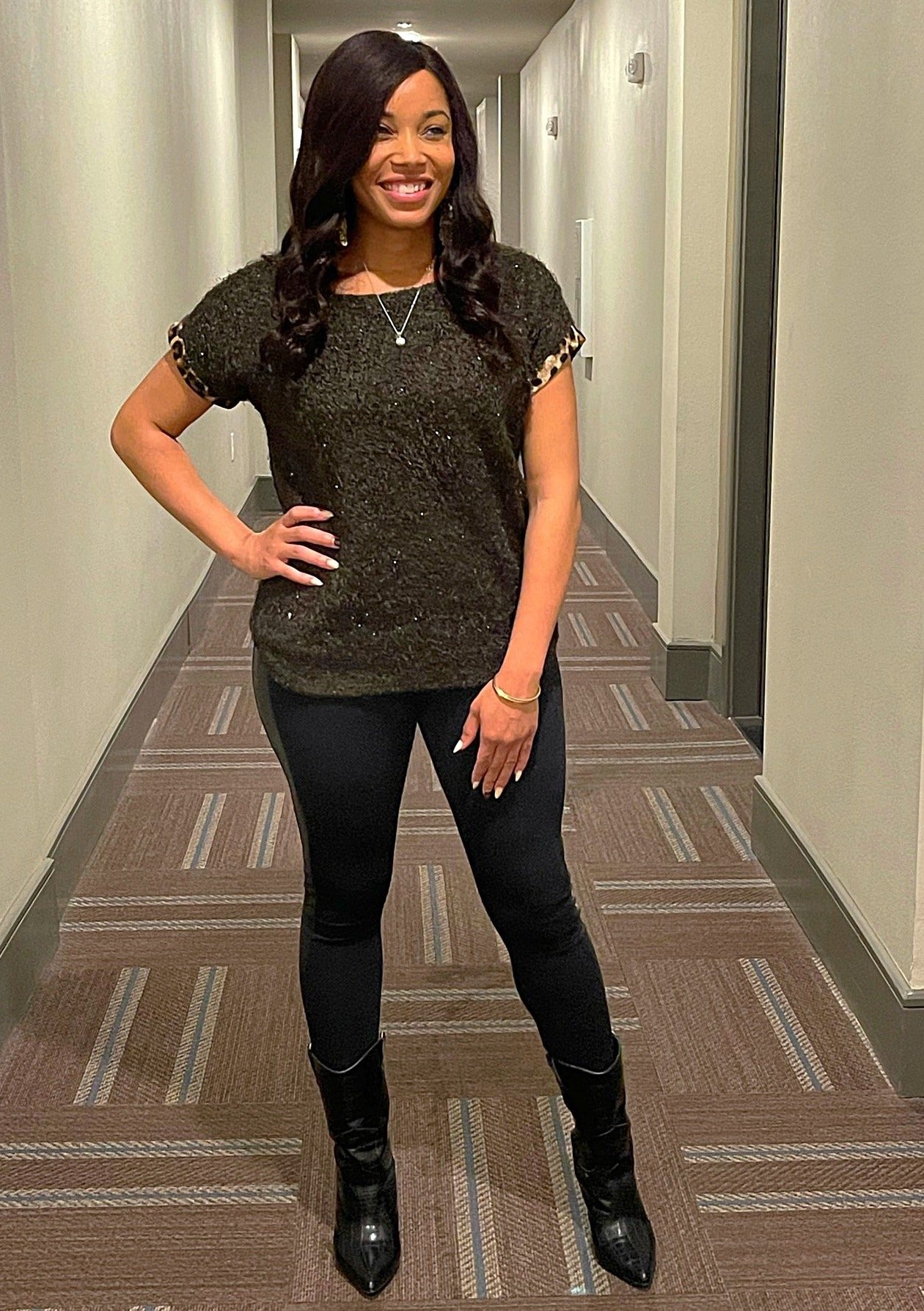 Fuzzy Love Olive Top