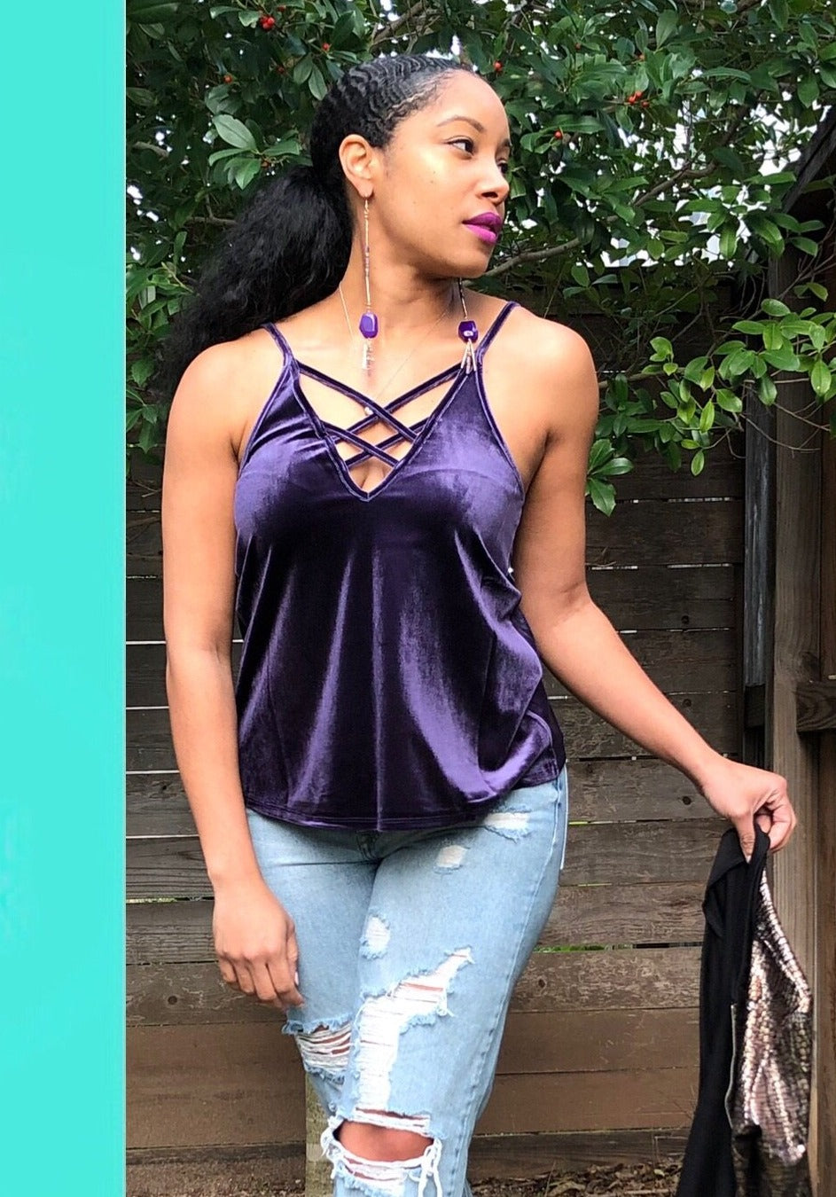 TRUE ~ Reign Purple Velour Tank - TRUE.