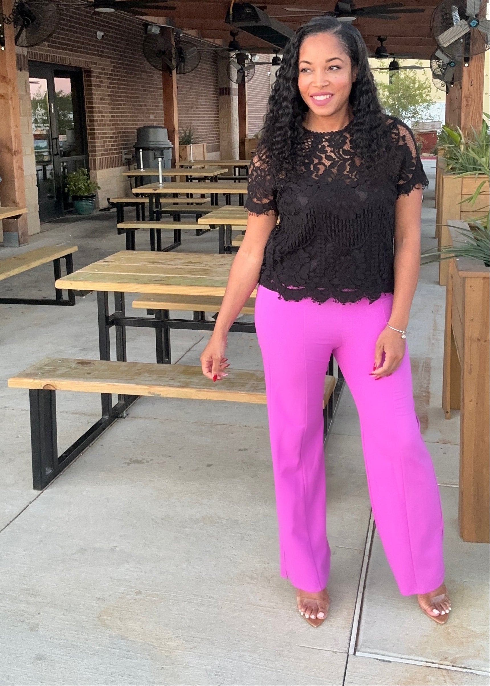 Wide Leg Casual Ankle Slit Pants