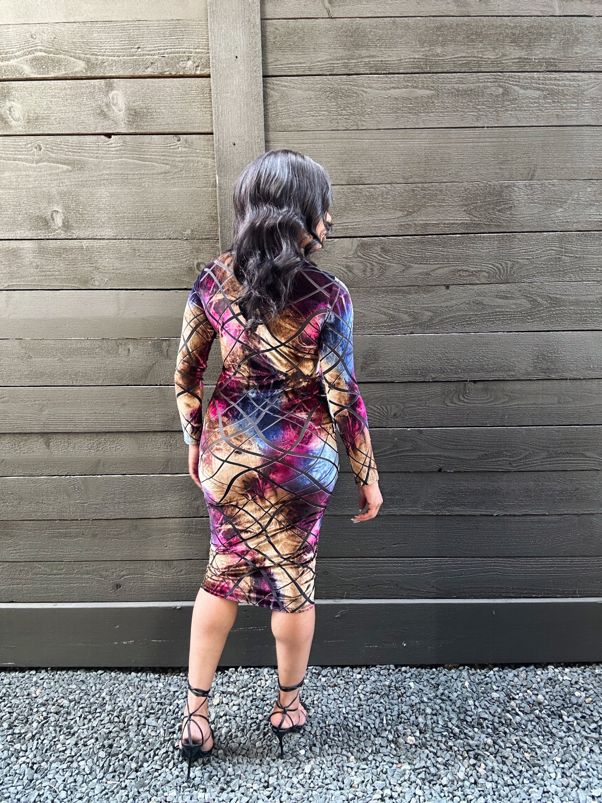 Delayed Velour Dress