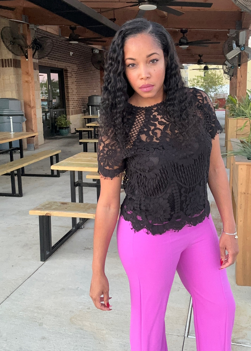 Wide Leg Casual Ankle Slit Pants