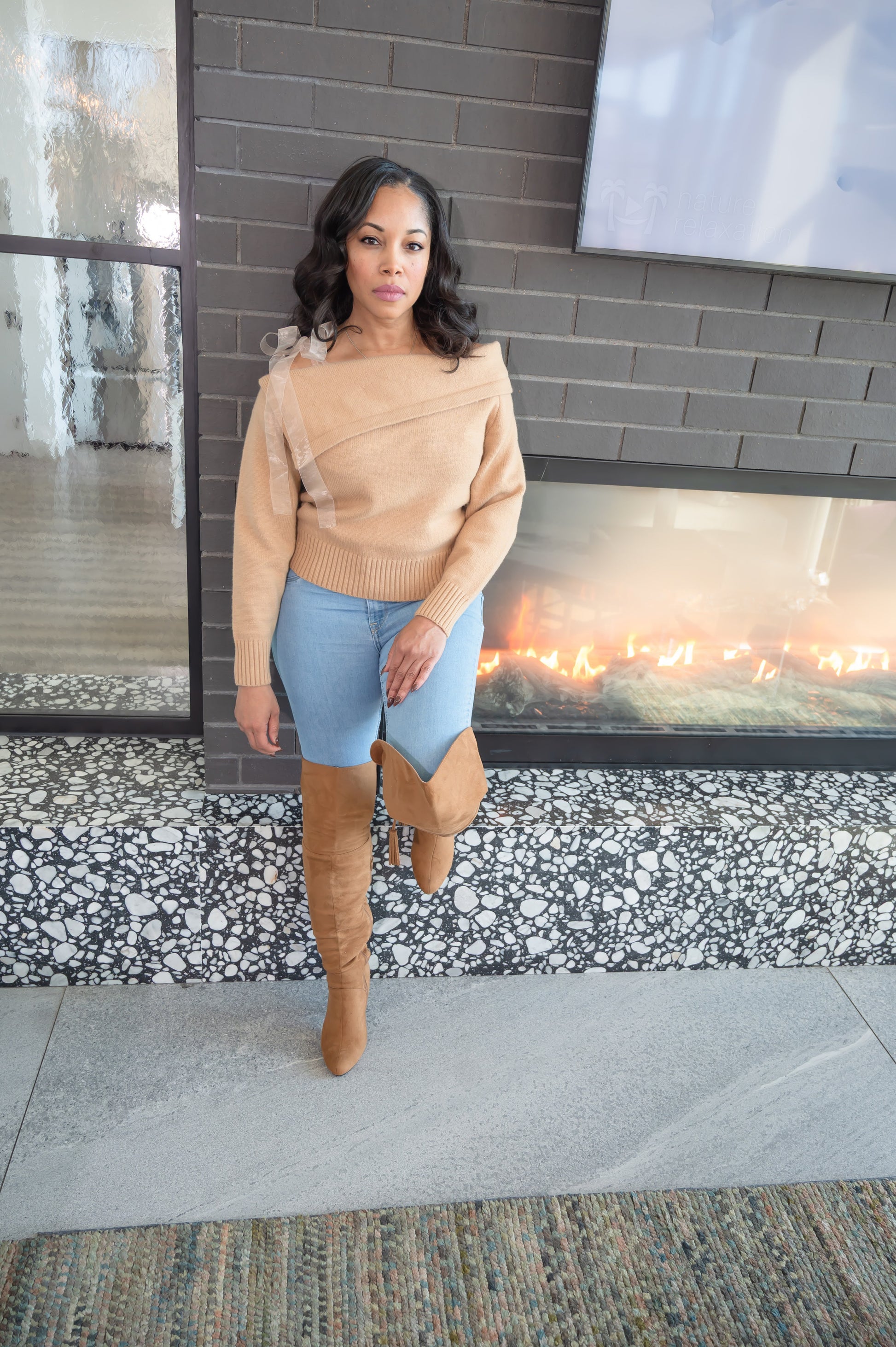 Sincere Mesh Ribbon Sweater