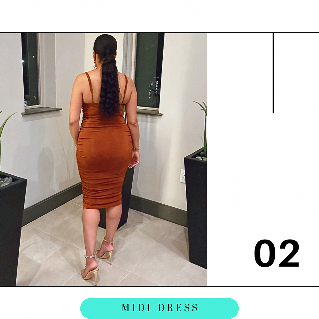 Exude Earth Tone Midi Dress