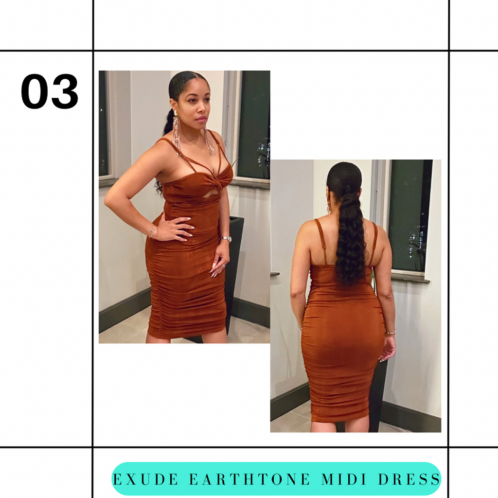 Exude Earth Tone Midi Dress
