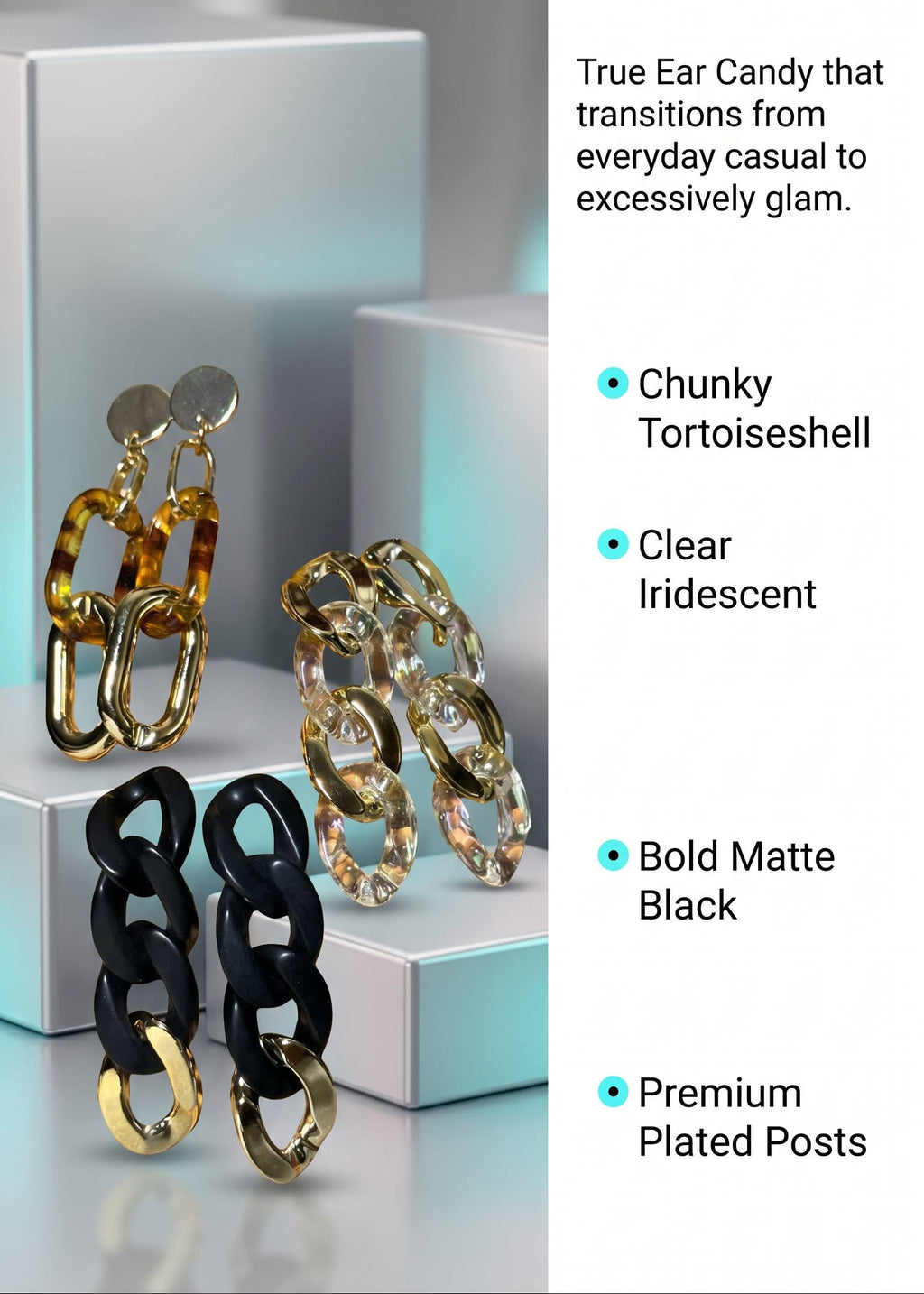 Linked Earrings  (3 Colors)