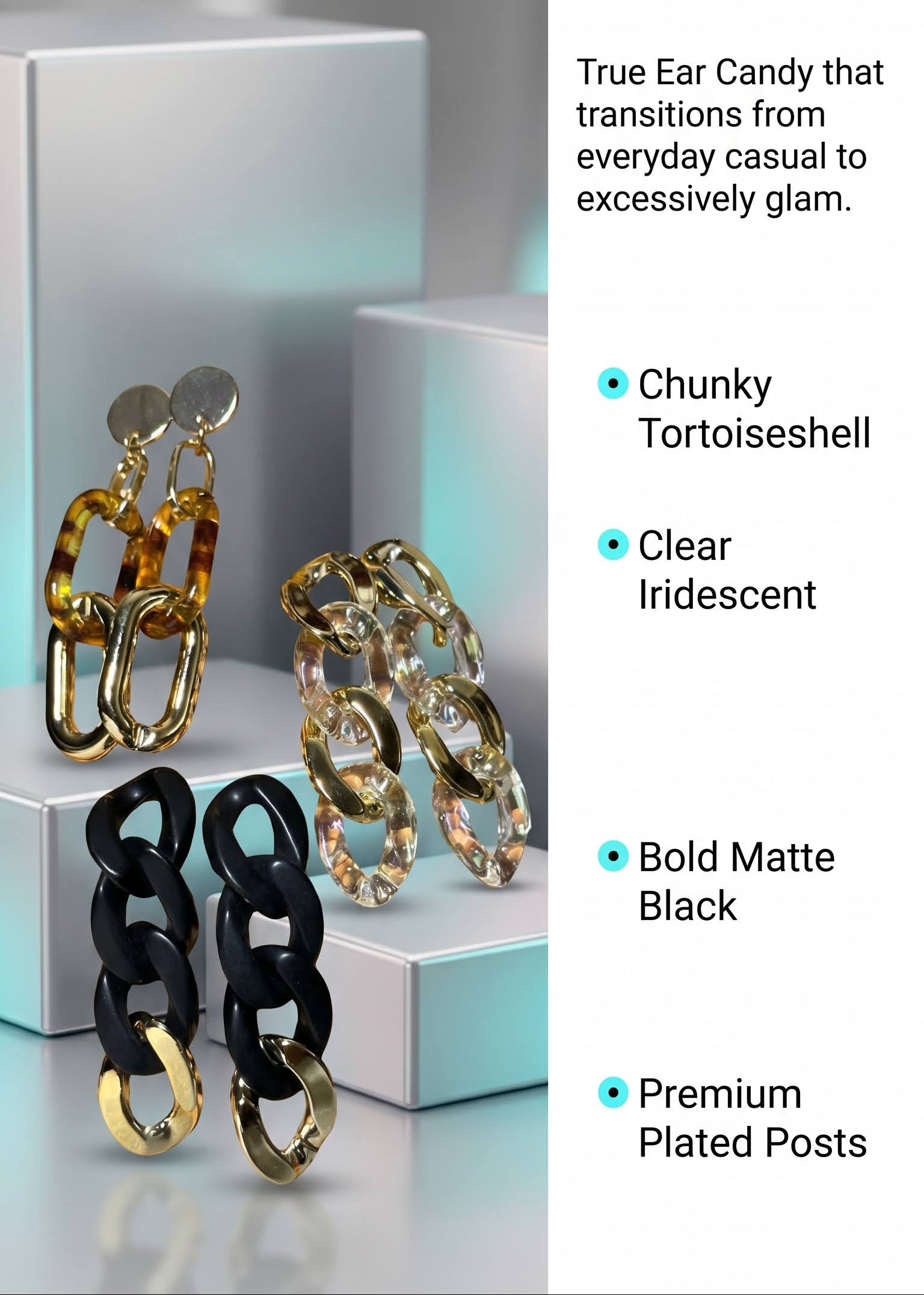Linked Earrings  (3 Colors)
