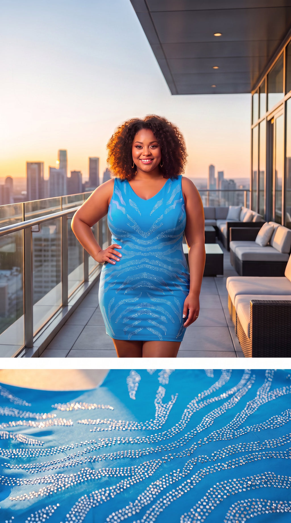 Zebra Rhinestone Dress