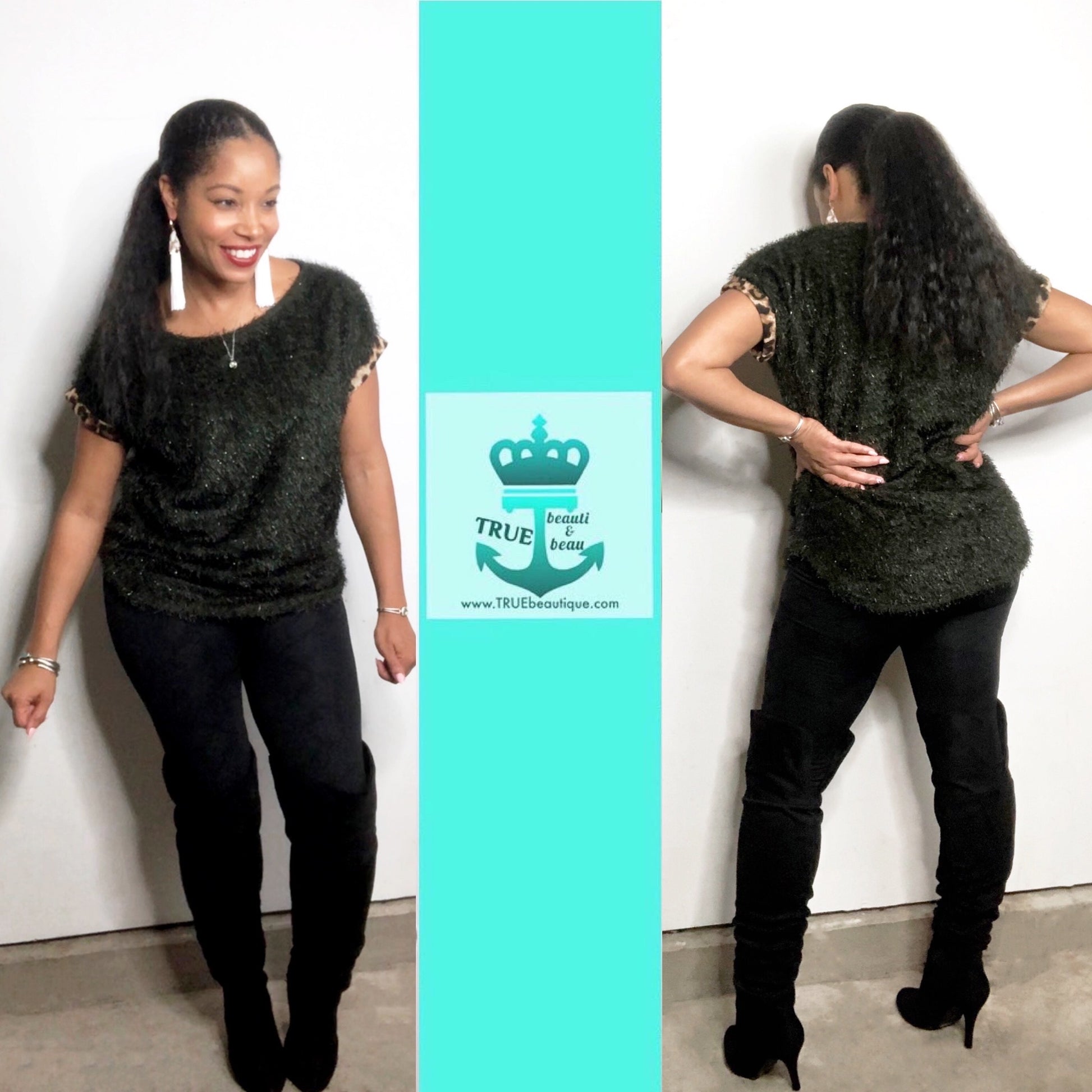 Fuzzy Love Olive Top - TRUE. 