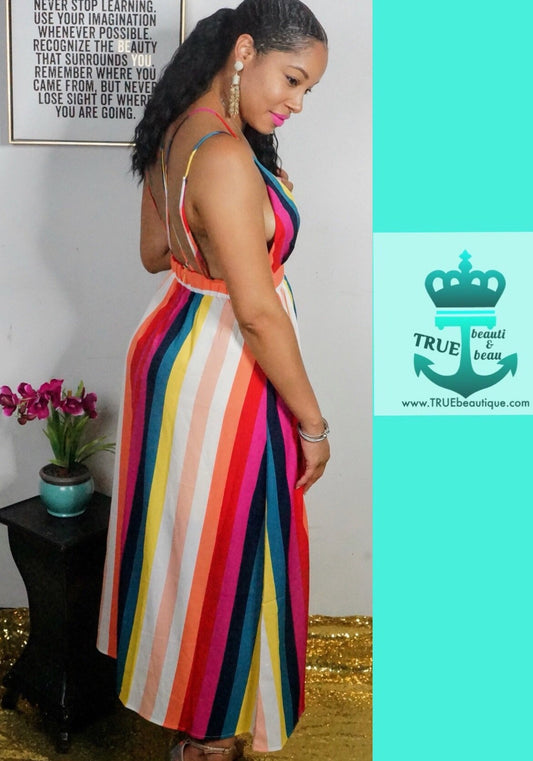 Rainbow Stripe Dress - TRUE. 