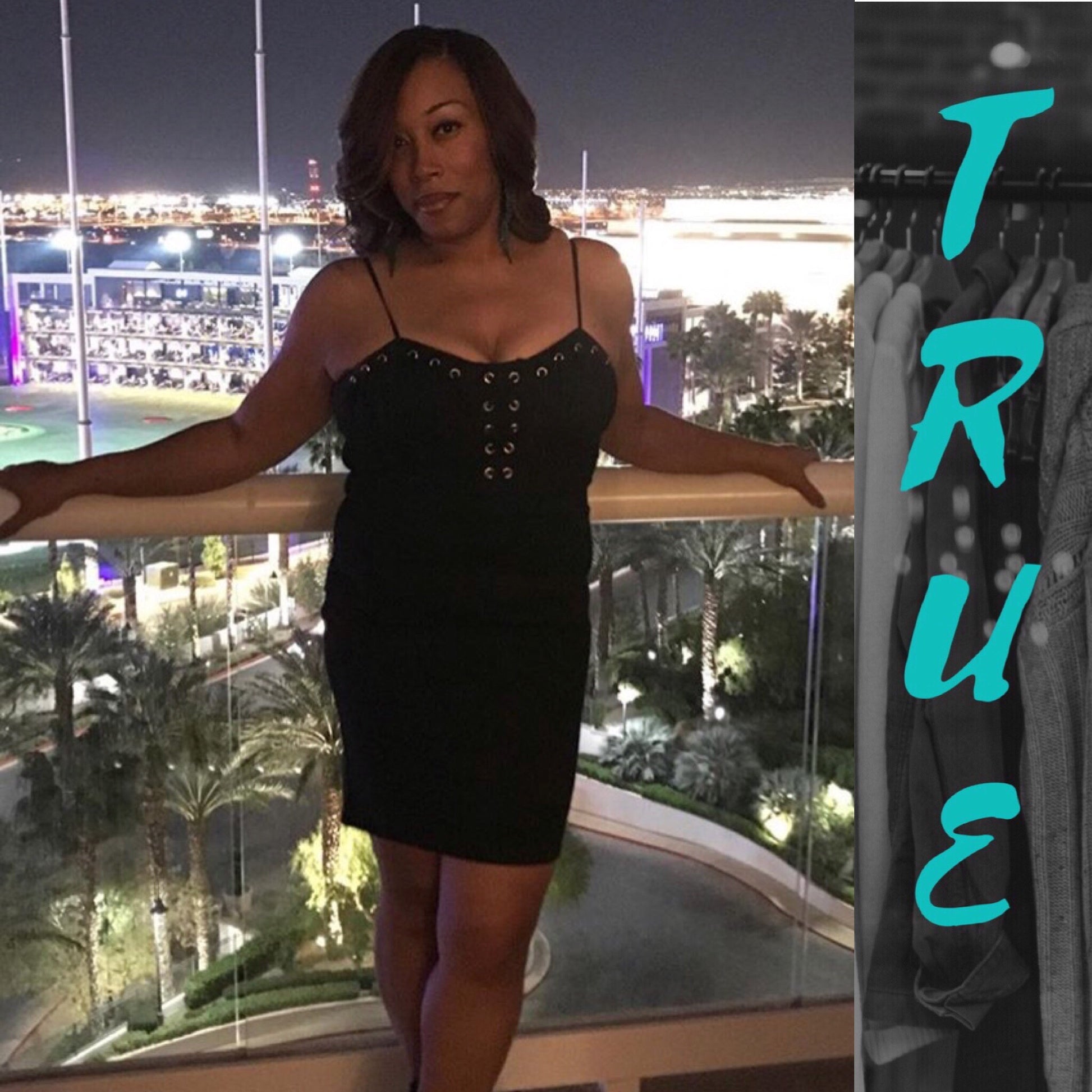 ~Life Of The Party Black Lace Up Dress - TRUE. 