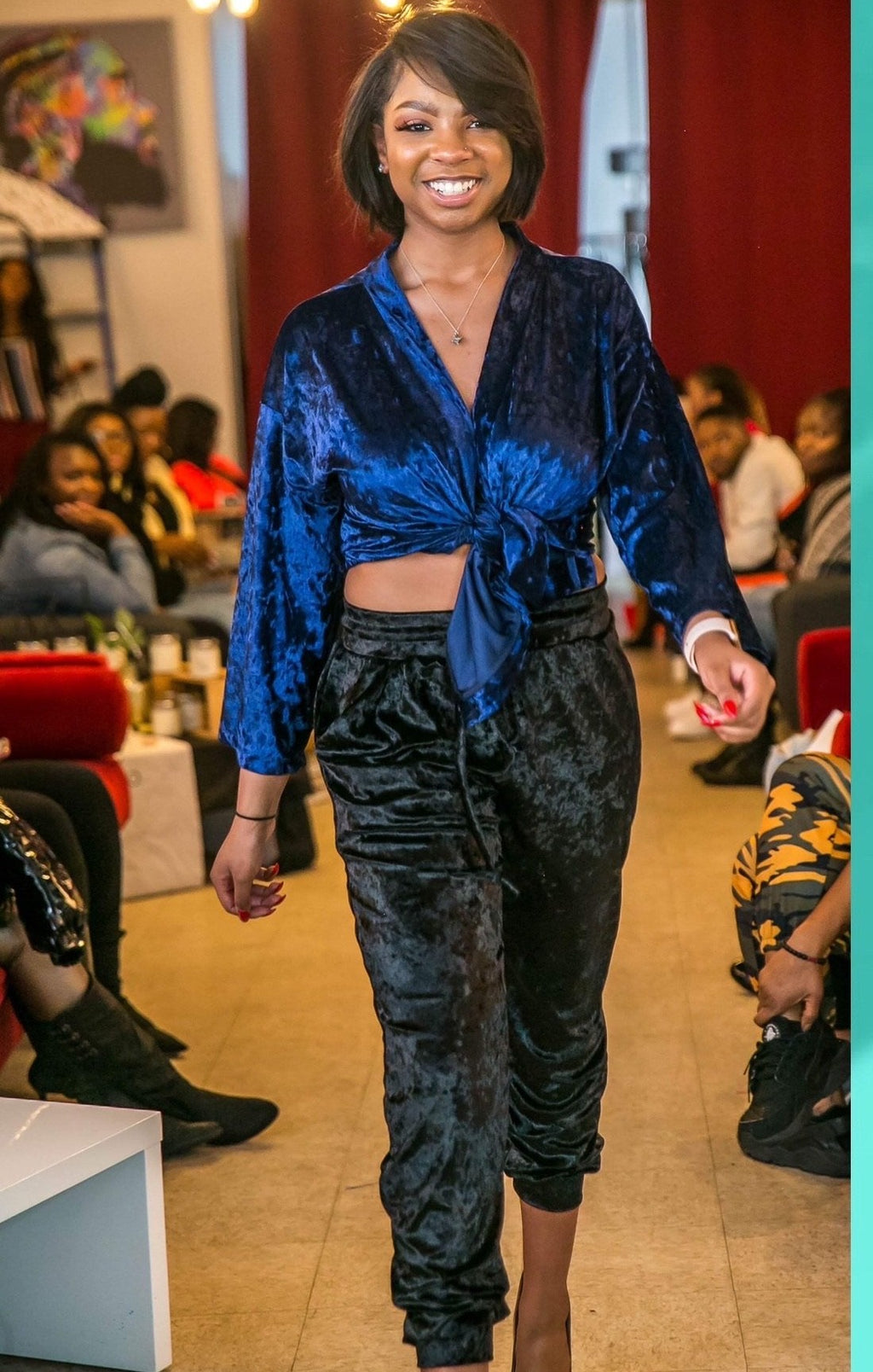 Touch Me Velvet Inspired Black Joggers - TRUE. 