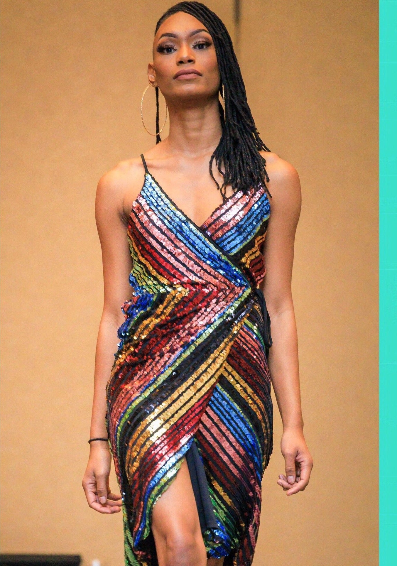 ~See Me Multicolored Sequin Wrap Dress - TRUE. 
