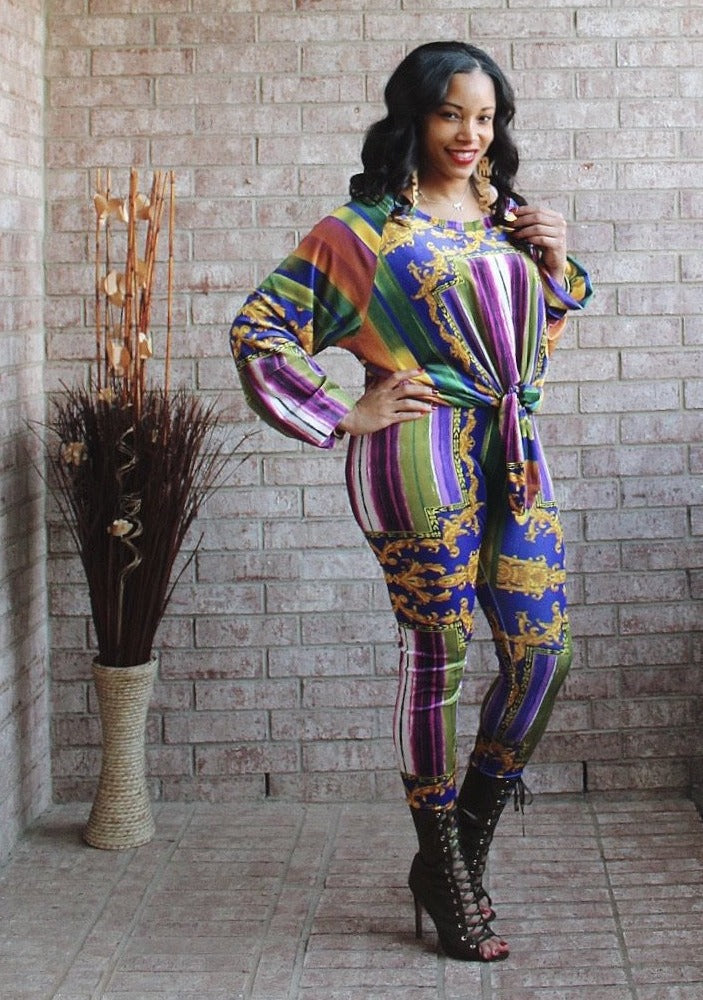 Checkmate Velour Multi Set Women's Casual Clothing with Slightly Oversized Top and Slim Cut