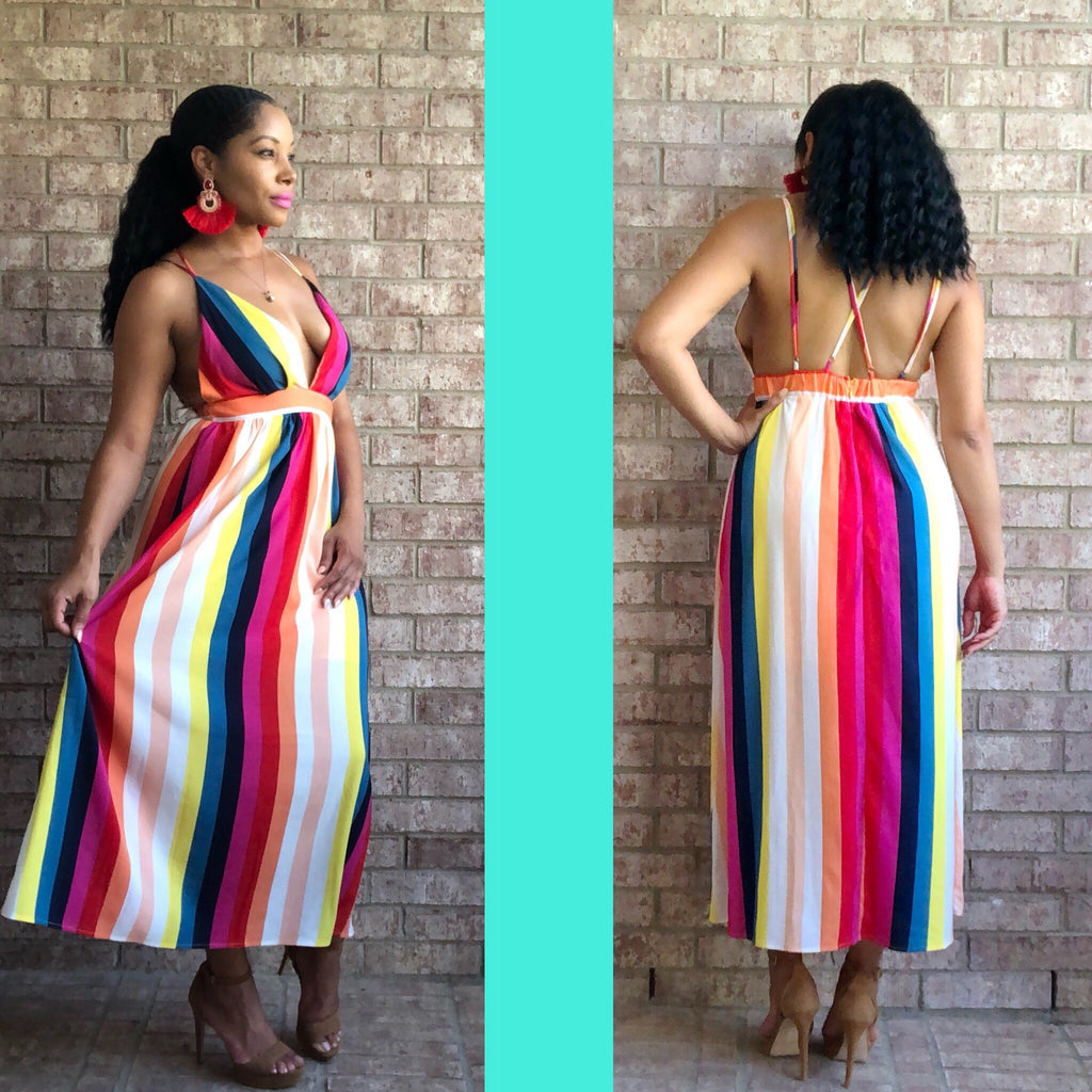 Rainbow Stripe Dress - TRUE. 