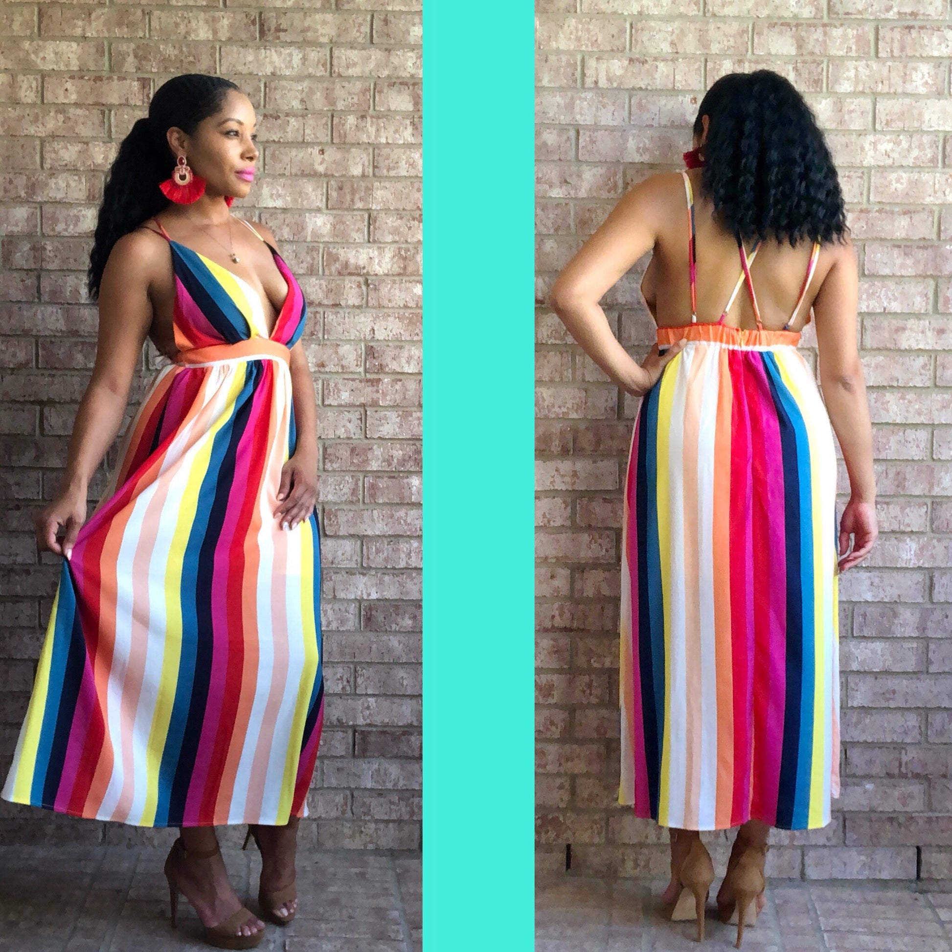 Rainbow Stripe Dress - TRUE. 