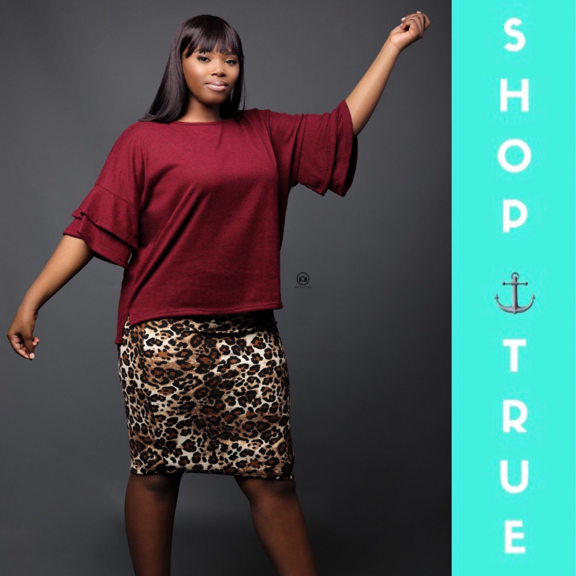 TRUE ~ Love Brush Knit Red Ruffle Top - TRUE. 