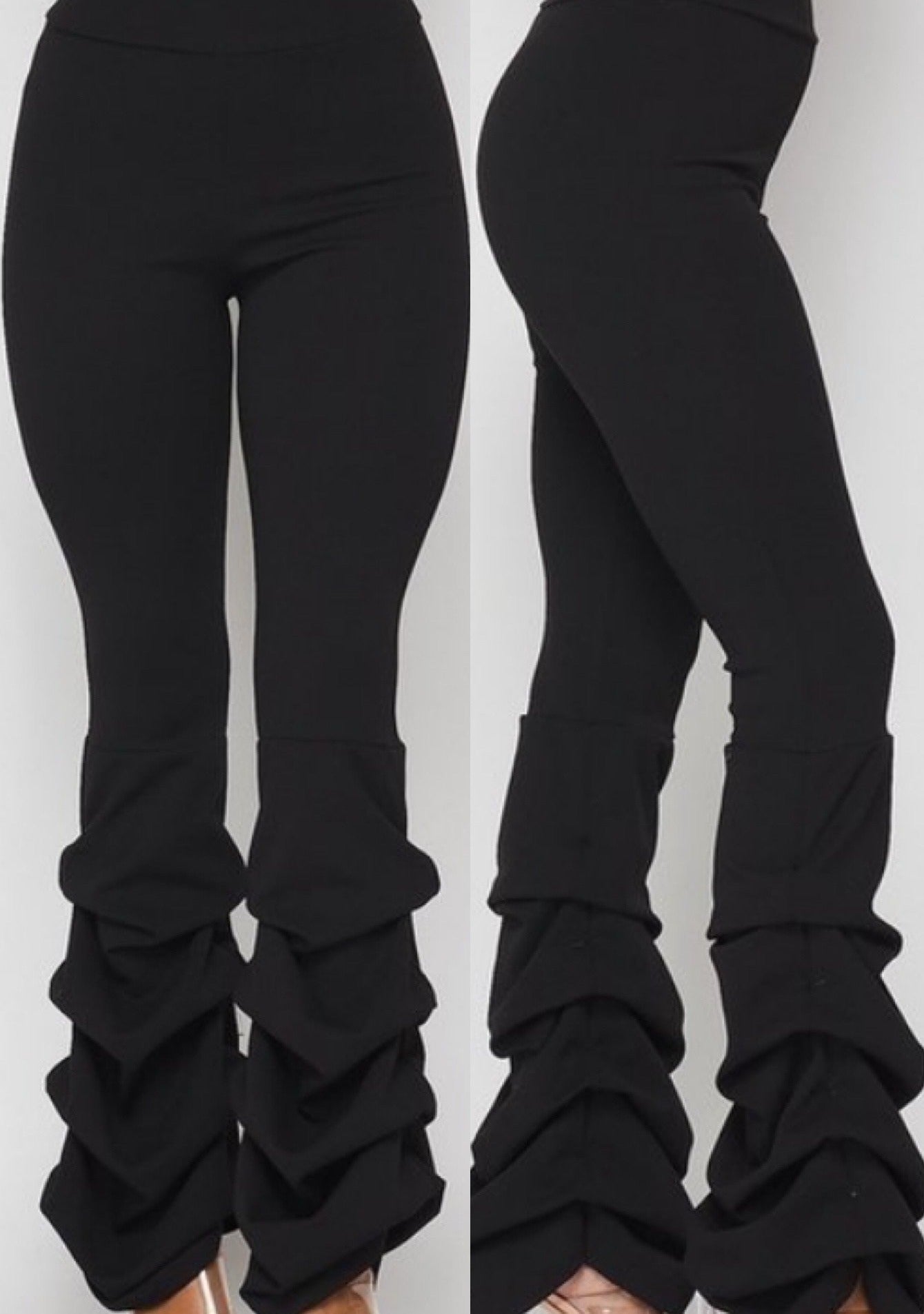 Top of The Line Tiered Black Pants - TRUE. 
