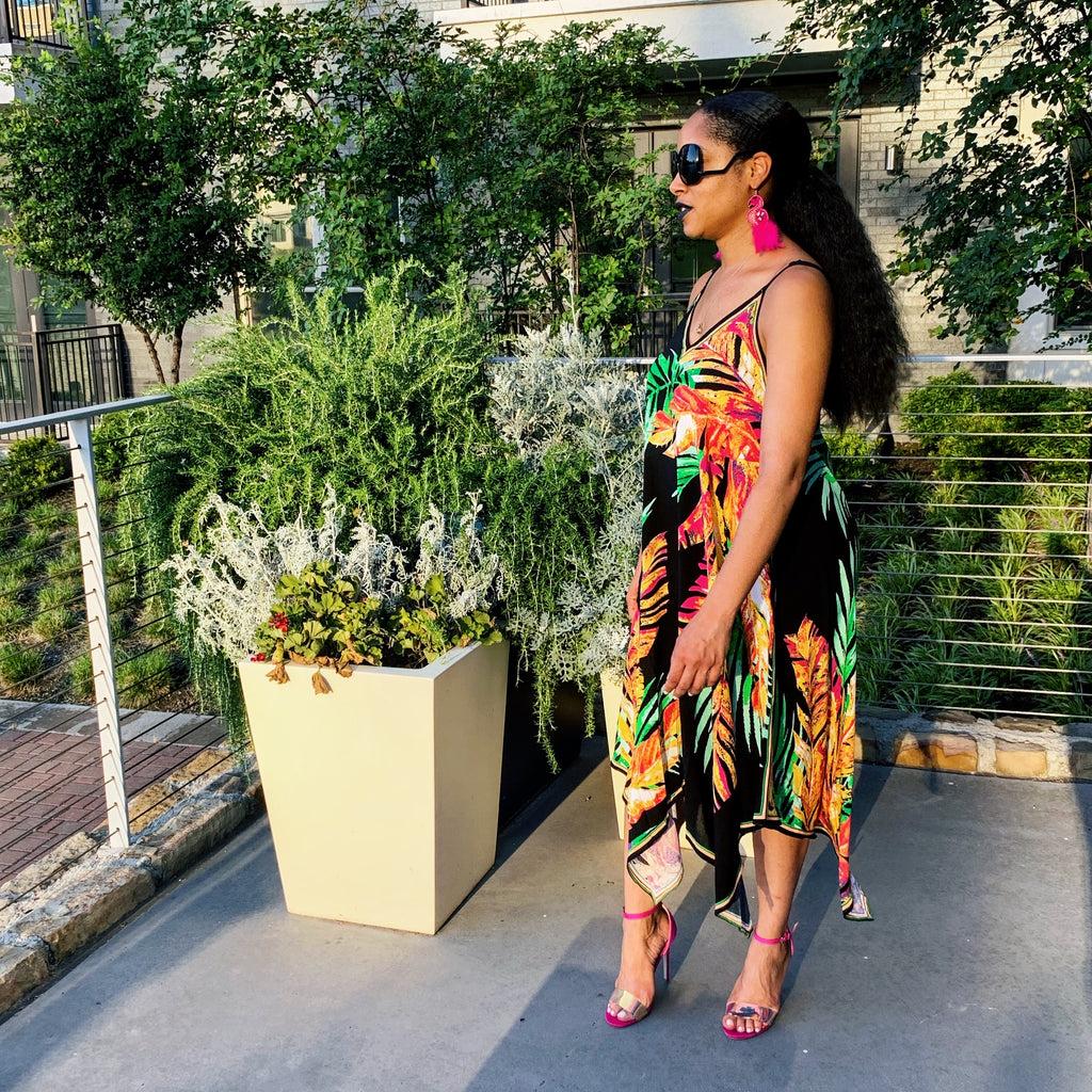 Covered Unique Hem Dress