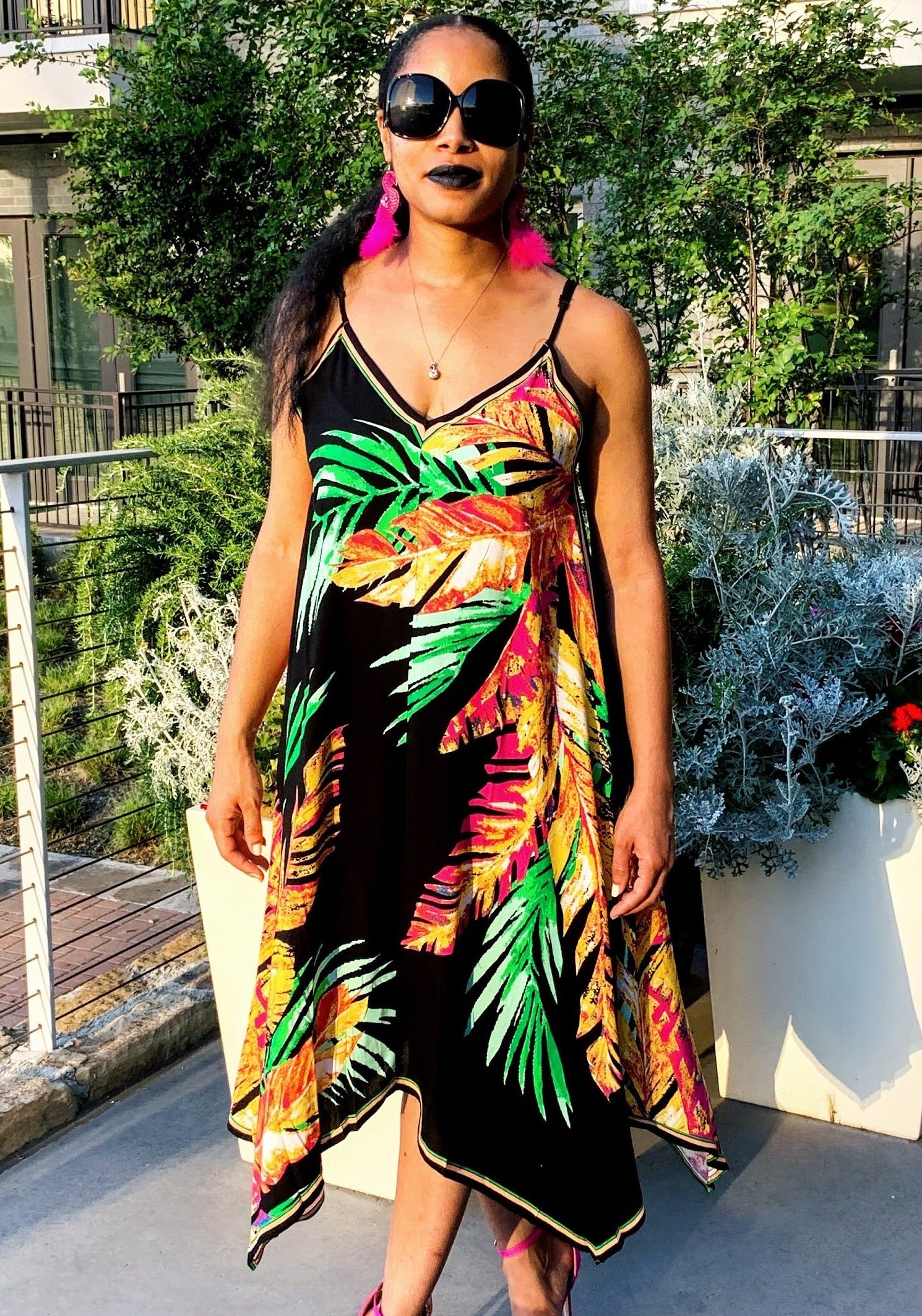 Covered Unique Hem Dress