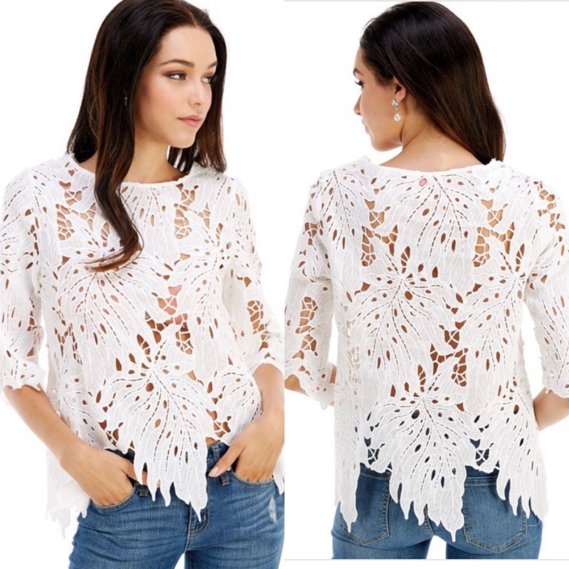 White Peek-A-Boo Cutout Top - TRUE. 