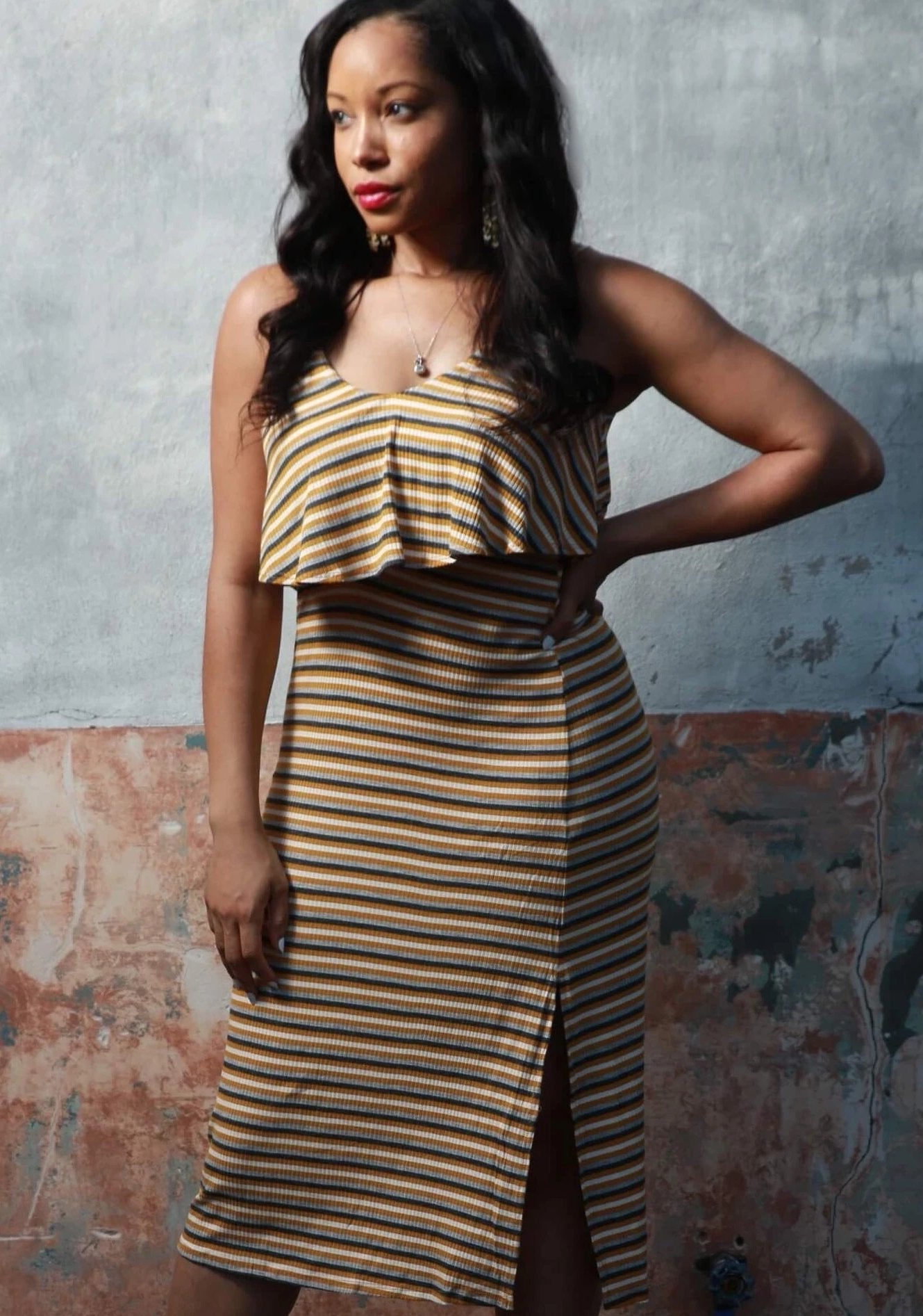 Driven Ribbed Midi Dress