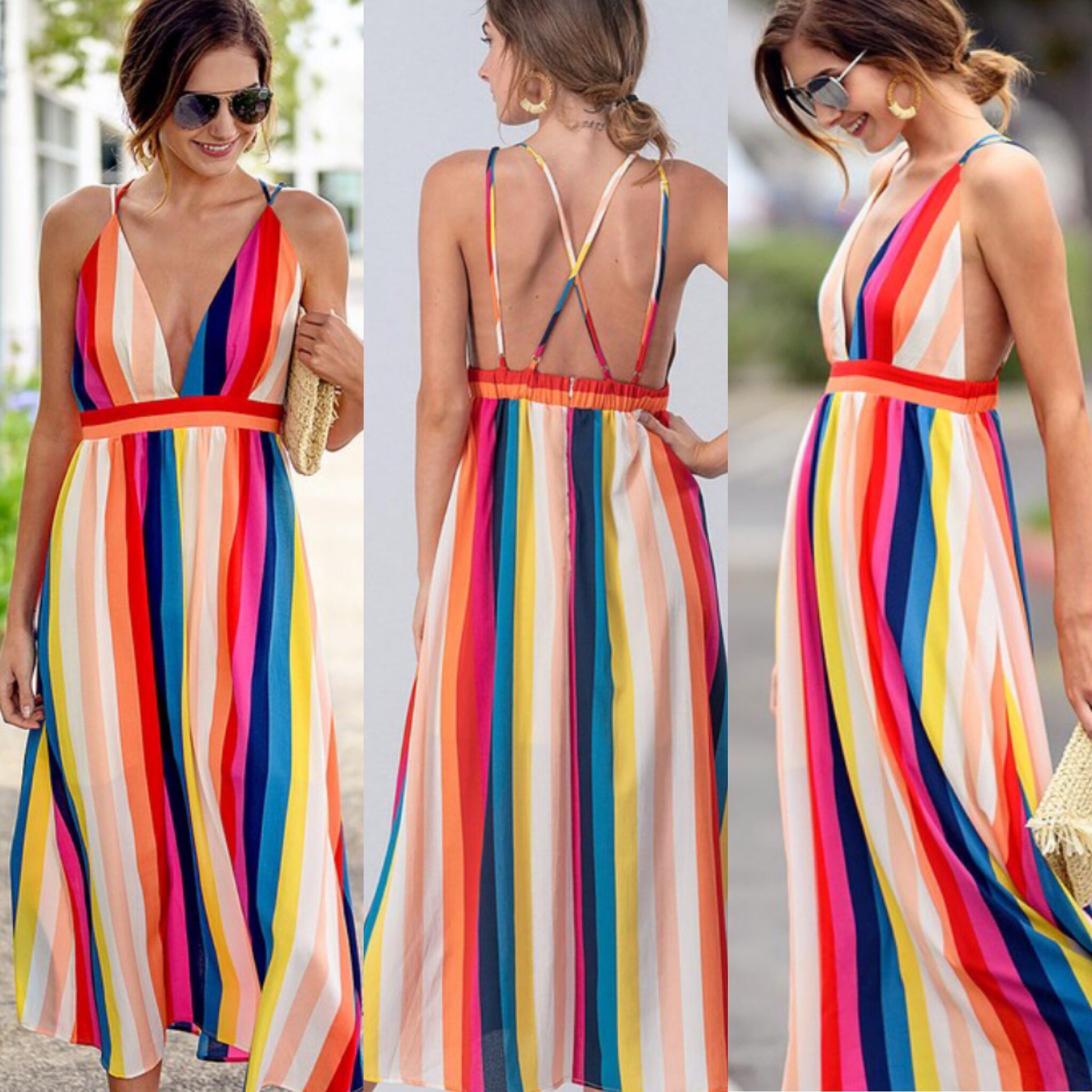 Rainbow Stripe Dress - TRUE. 