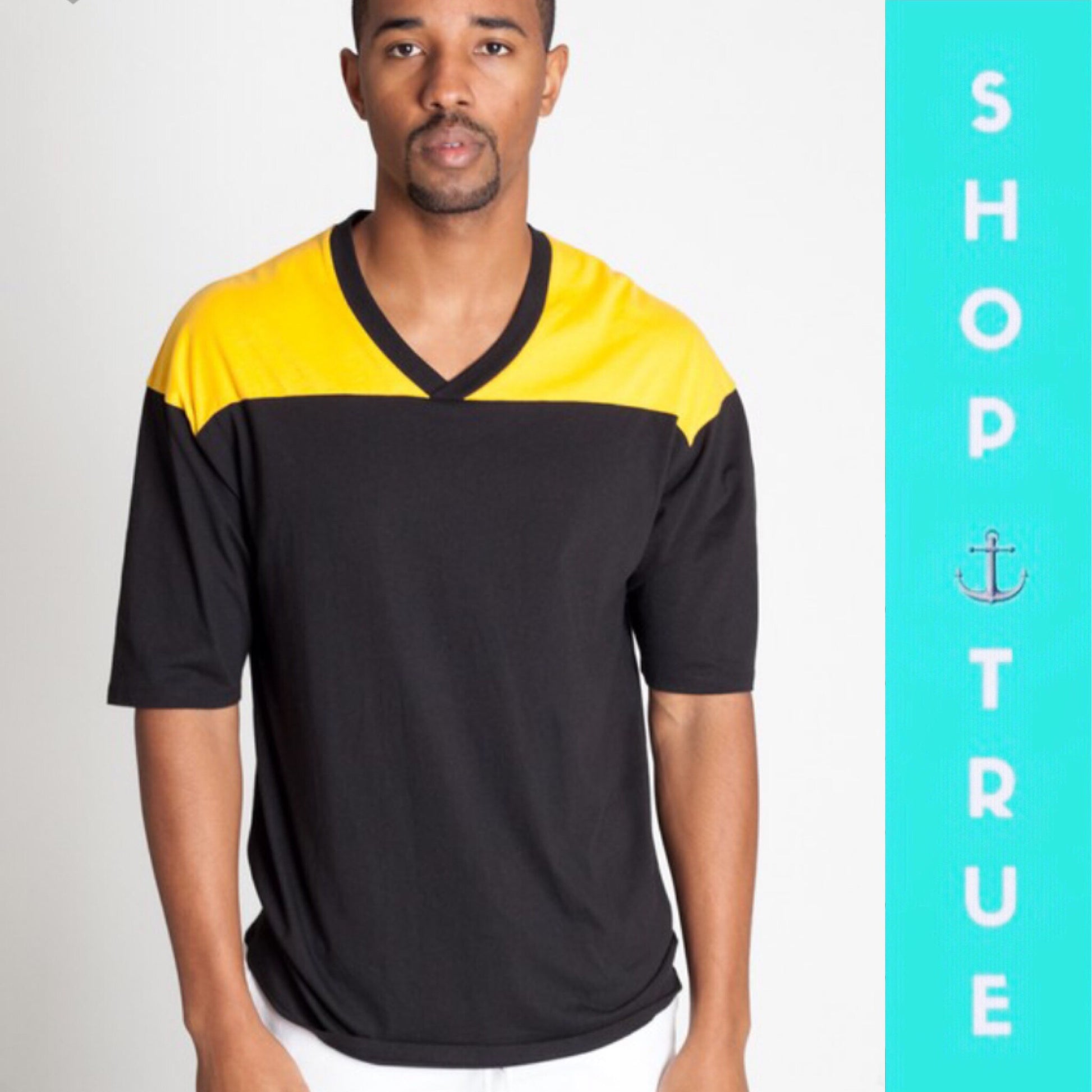 Black & Yellow Football Men’s Tee - TRUE. 