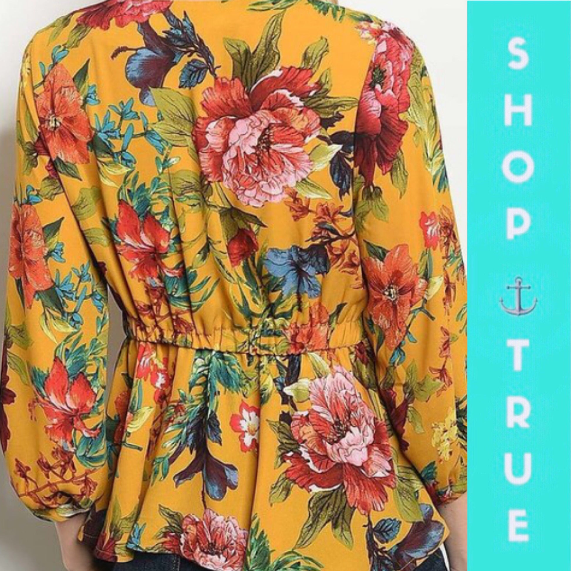 Floral Crisscross Peek-A-Boo Top - TRUE. 