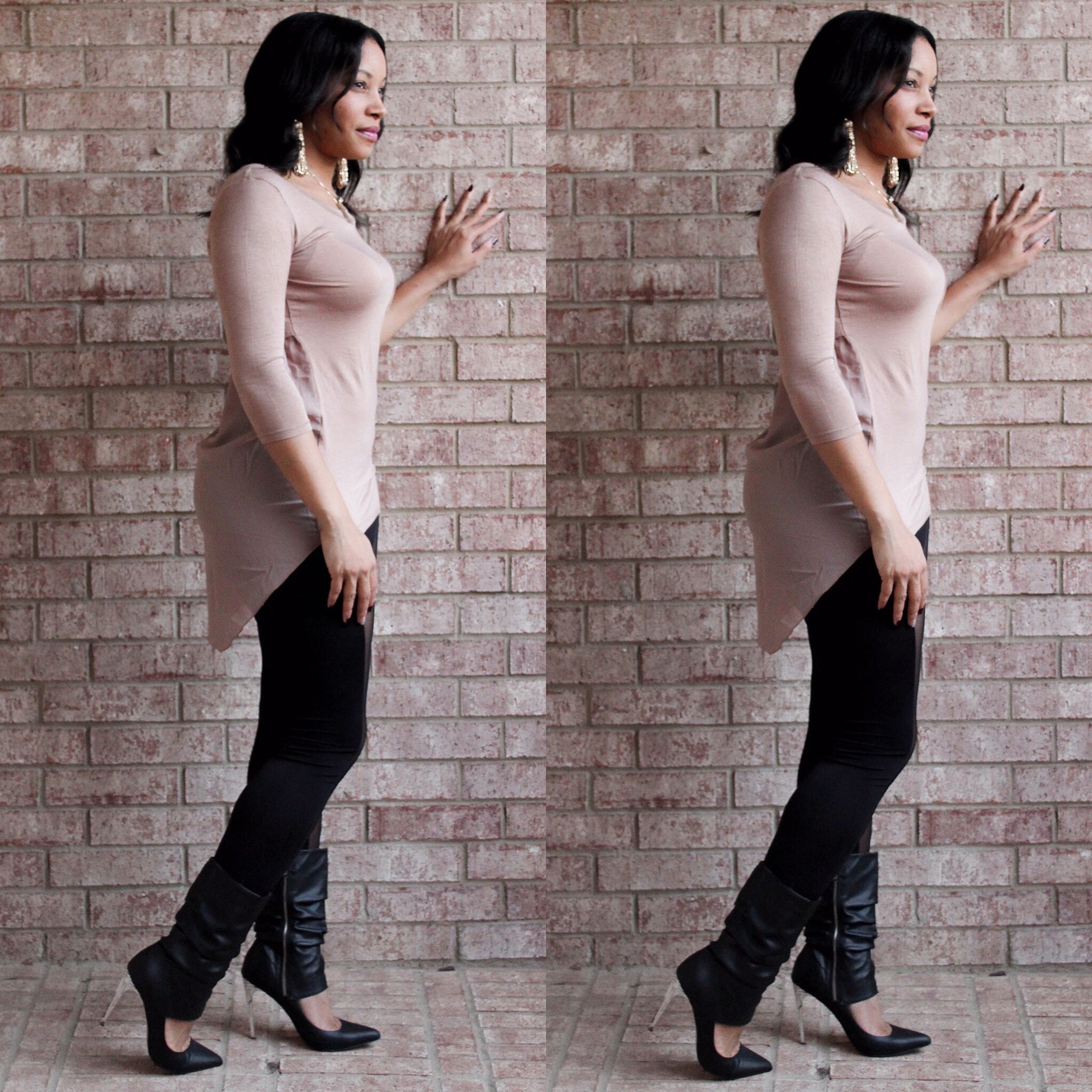 TRUE. Mocha Chiffon High Low Top - TRUE. 