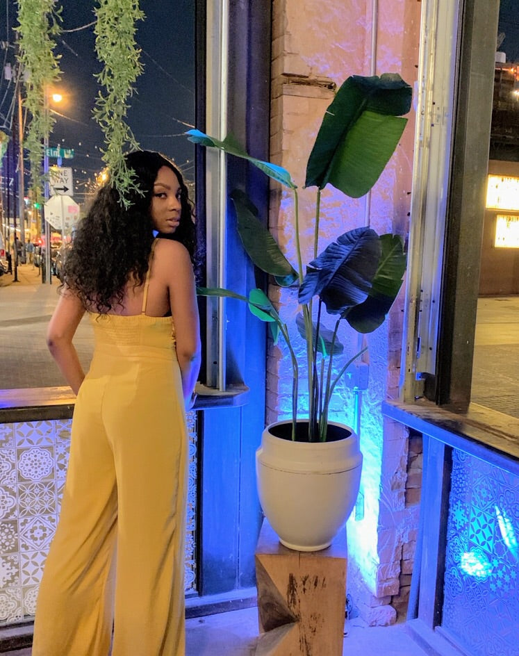 Passport Yellow Peek-A-Boo Jumpsuit - TRUE. 